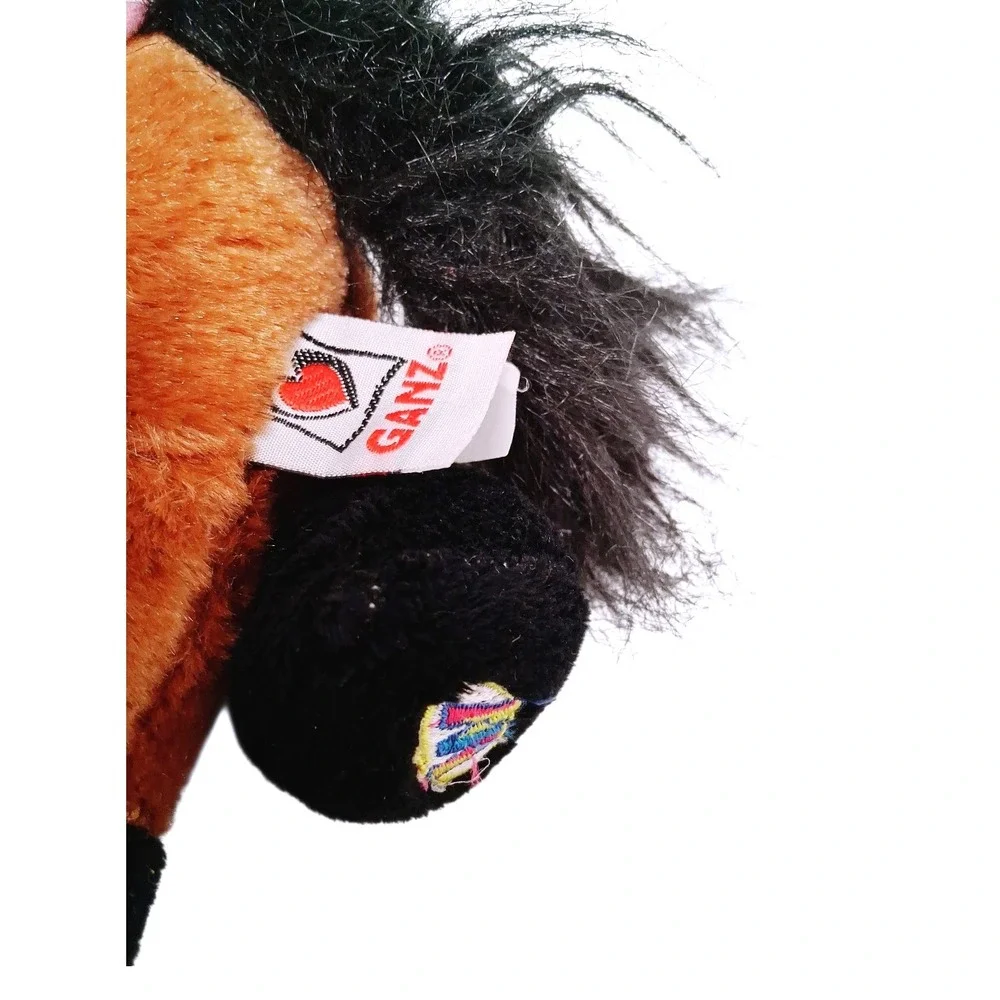 Webkinz Ganz Brown Horse Plush‎ Toy Stuffed Animal Pink Striped Shirt Button Up
